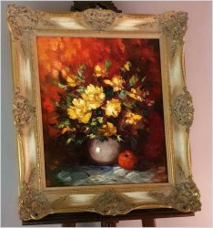 Pałacowy bukiet kwiatów w wazonie - (Niemcy XXw.)