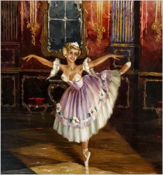 Pałacowy obraz! Tańcząca baletnica - Heinz Ludwig Münnich (1921-1978)