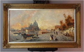 Widok Wenecji na Santa Maria Della Salute - Pietro Fragiacomo (Italy 1856-1922)