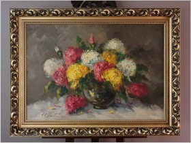 Obraz do salonu! Kwiaty w Wazonie -Jean-Jacques FOULON (1923-1980)