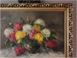 Obraz do salonu! Kwiaty w Wazonie -Jean-Jacques FOULON (1923-1980)