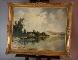 Monachijczyk! Łodzie przy brzegu Herrenchiemsee - Ernst BRÖCKER (1893-1963)