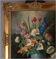 Wyjątkowe Malarstwo! Kompozycja Kwiatów w Wazonie - oryg. Erich Griese *1912