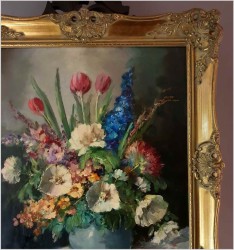 Wyjątkowe Malarstwo! Kompozycja Kwiatów w Wazonie - oryg. Erich Griese *1912