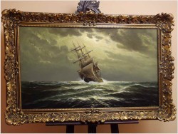 PIĘKNA MARINA! ŻAGLOWIEC NA PEŁNYM MORZU - ERNST ALSEN (1920 - 1989)