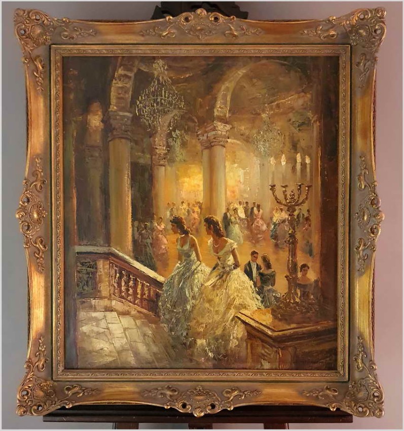 Pozycja Godna Uwagi !!! Scena Rodzajowa w Sali Balowej - Oryg. Richard Schlömer *1921