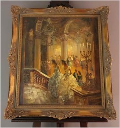 Pozycja Godna Uwagi !!! Scena Rodzajowa w Sali Balowej - Oryg. Richard Schlömer *1921