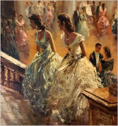 Pozycja Godna Uwagi !!! Scena Rodzajowa w Sali Balowej - Oryg. Richard Schlömer *1921