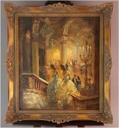 Pozycja Godna Uwagi !!! Scena Rodzajowa w Sali Balowej - Oryg. Richard Schlömer *1921