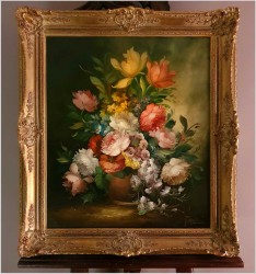 Pałacowe Malarstwo! Piękny Bukiet w stylu Flamandzkim - Niemcy XXw.