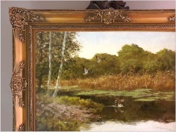 Dzikie kaczki nad leśnym stawem - oryg. Georg Majewicz (1897-1965)