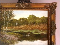 Dzikie kaczki nad leśnym stawem - oryg. Georg Majewicz (1897-1965)