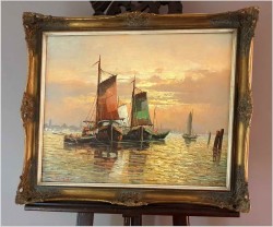 Kutry rybackie na Weneckiej Lagunie - Carol Spree ur.1907r