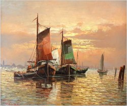 Kutry rybackie na Weneckiej Lagunie - Carol Spree ur.1907r