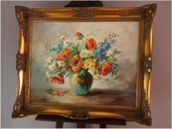 Kompozycja wiosennych kwiatów w wazonie - Hedwig Petermann *1877