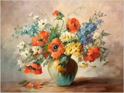 Kompozycja wiosennych kwiatów w wazonie - Hedwig Petermann *1877