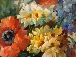 Kompozycja wiosennych kwiatów w wazonie - Hedwig Petermann *1877