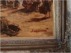 Krajobraz z łodziami. Rozładunek - Dickmeis Gerhard (1918 -1978)