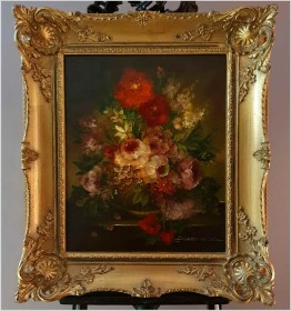 Imponujący bukiet kwiatowy. Martwa natura - Helga Samara (München *1941)