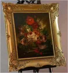 Imponujący bukiet kwiatowy. Martwa natura - Helga Samara (München *1941)