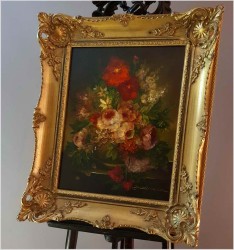 Imponujący bukiet kwiatowy. Martwa natura - Helga Samara (München *1941)