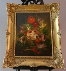 Imponujący bukiet kwiatowy. Martwa natura - Helga Samara (München *1941)