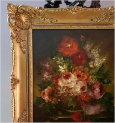 Imponujący bukiet kwiatowy. Martwa natura - Helga Samara (München *1941)