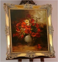 Malarstwo Godne Polecenia! Maki w Wazonie - Dickmeis Gerhard *1918