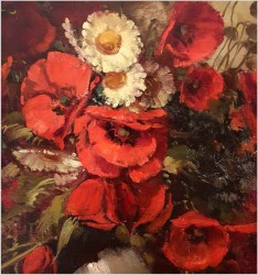 Malarstwo Godne Polecenia! Maki w Wazonie - Dickmeis Gerhard *1918