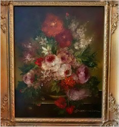 Imponujący bukiet kwiatowy. Martwa natura - Helga Samara (München *1941)