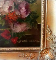 Imponujący bukiet kwiatowy. Martwa natura - Helga Samara (München *1941)