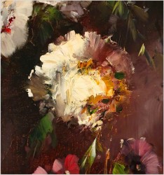 Malarstwo szpachlowe! Kwiaty -Ingfried Paul Henze-Morro (1925-2013)