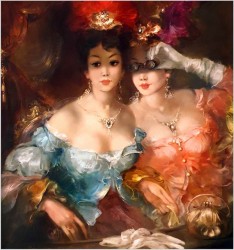 Scena w teatrze - Kömpöczy Balogh Endre (Hungary 1911-1977)