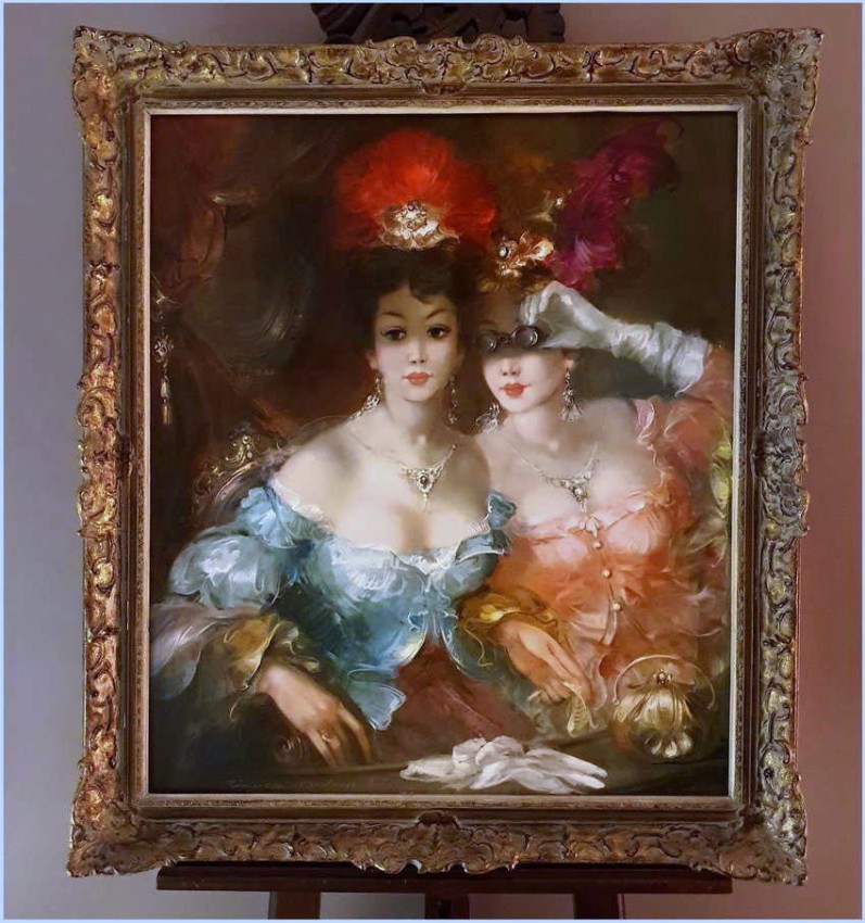 Scena w teatrze - Kömpöczy Balogh Endre (Hungary 1911-1977)