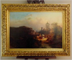 POLECAMY MUZEALNY OBRAZ! MOTYW DUNAJU Z WIDOKIEM NA PASSAU - FRANZ EMIL KRAUSE (1836-1900)