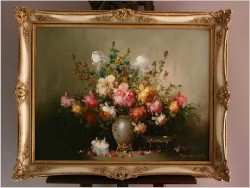 Pałacowe malarstwo! Kwiaty w wazonie - Balogh Judith (Budapest *1944)