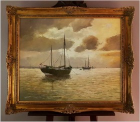 Marynistyka! Łodzie Żaglowe na Redzie Büsum  - E.R. Schürmann *1898