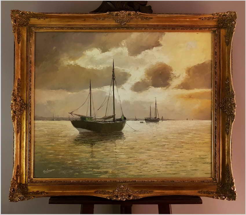 Marynistyka! Łodzie Żaglowe na Redzie Büsum  - E.R. Schürmann *1898