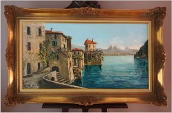 Szpachlowa technika! Lago di Como Brieno - Constantino PROIETTO (1910-1979)