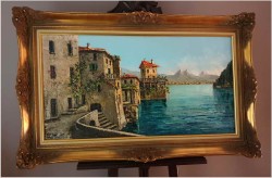 Szpachlowa technika! Lago di Como Brieno - Constantino PROIETTO (1910-1979)