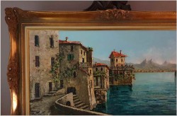 Szpachlowa technika! Lago di Como Brieno - Constantino PROIETTO (1910-1979)
