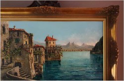 Szpachlowa technika! Lago di Como Brieno - Constantino PROIETTO (1910-1979)