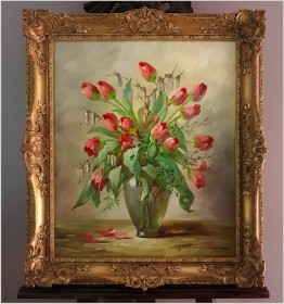 Tulipany w Szklanym Wazonie - Hedwig Petermann *1877