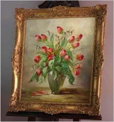 Tulipany w Szklanym Wazonie - Hedwig Petermann *1877