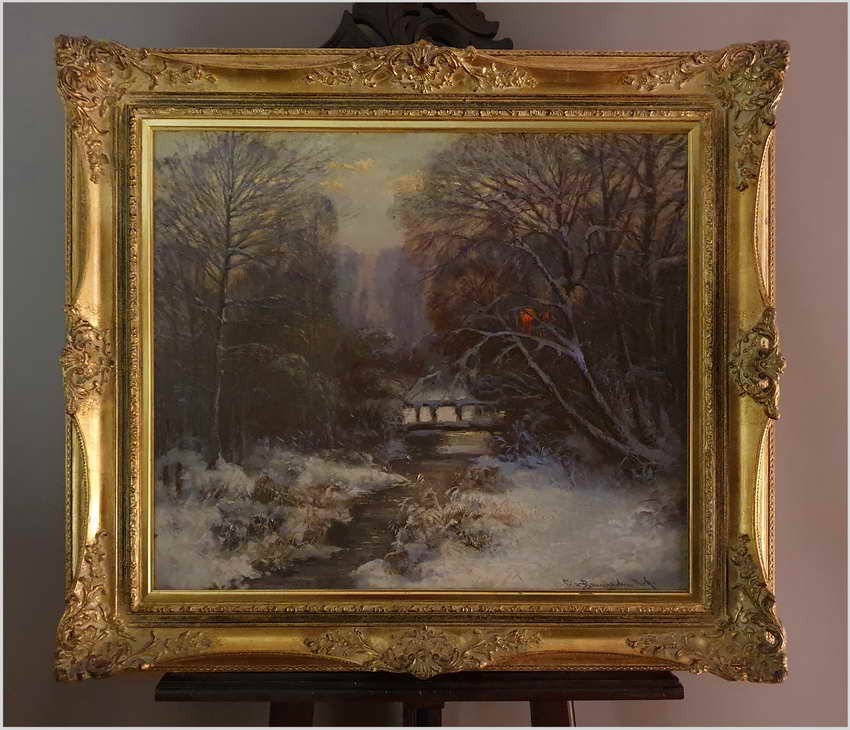 Aukcyjny Malarz! Zimowy wieczór - Carl Müller-Baumgarten (1879-1964)