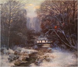 Aukcyjny Malarz! Zimowy wieczór - Carl Müller-Baumgarten (1879-1964)