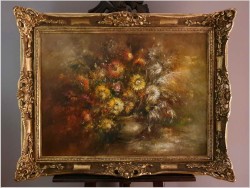 Super Malarstwo! Bukiet Kwiatów w Wazonie - Germany XXw.