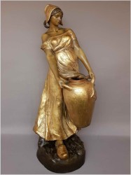 OKAZ MUZEALNY 75CM! DZIEWCZYNA Z DZBANEM -  Friedrich GOLDSCHEIDER (1845-1897)