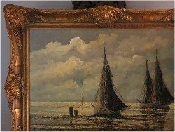 Marynistyka! Kutry na morzu - Jean Coune (1900-1963) Certyfikat!