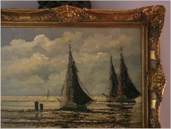 Marynistyka! Kutry na morzu - Jean Coune (1900-1963) Certyfikat!